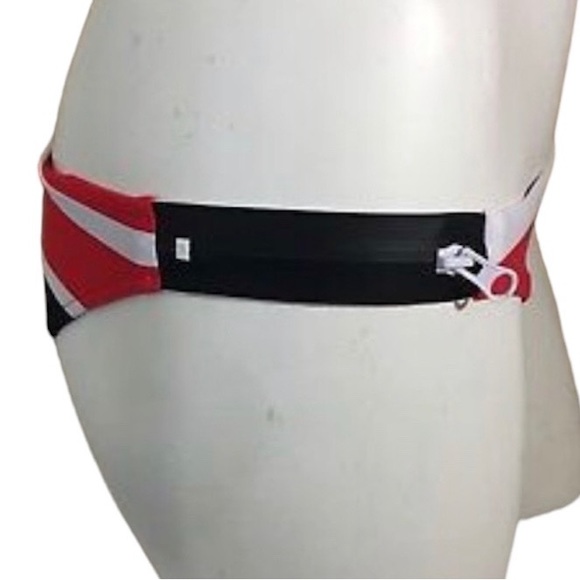 Seafolly Walk The Line Striped Zipper Side Accent Brazilian Bikini Swim Bottom - Picture 5 of 7